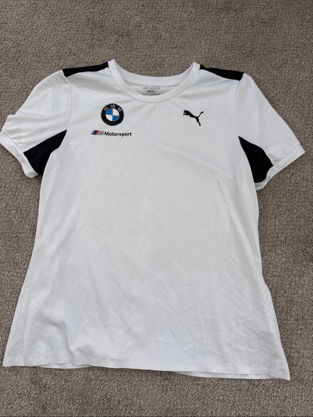 Puma White and Black BMW Motorsport Short Sleeve Tee Xl